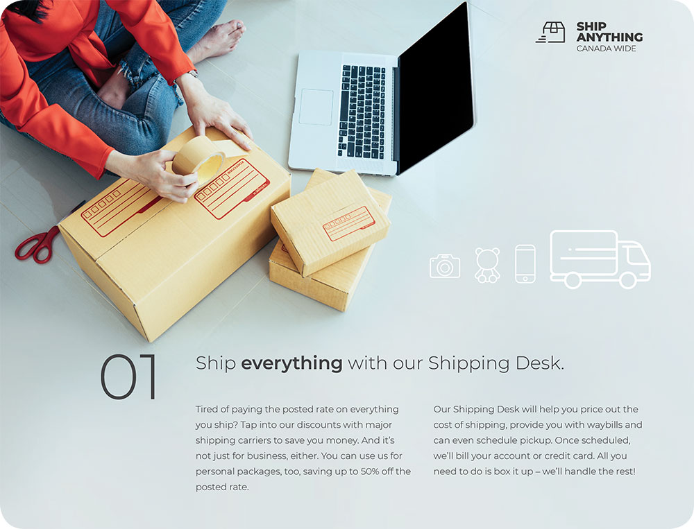 Ship everything with our Shipping Desk shipping-desk
